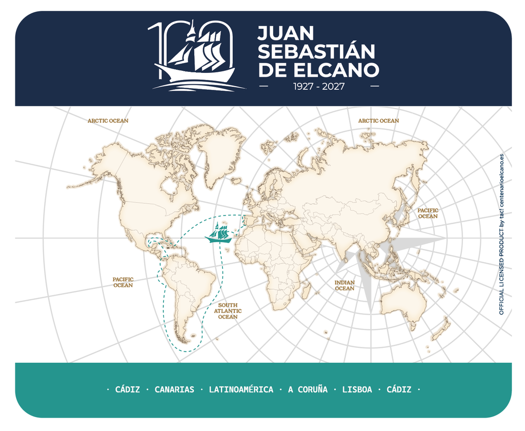 Alfombrilla Mapa Travesía Centenario J.S. de Elcano