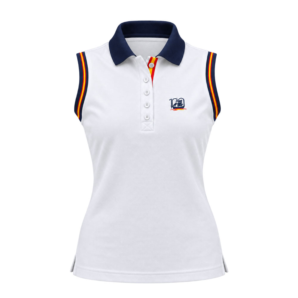 Polo Mujer Tactex Blanco Sin Mangas Centenario J.S. de Elcano