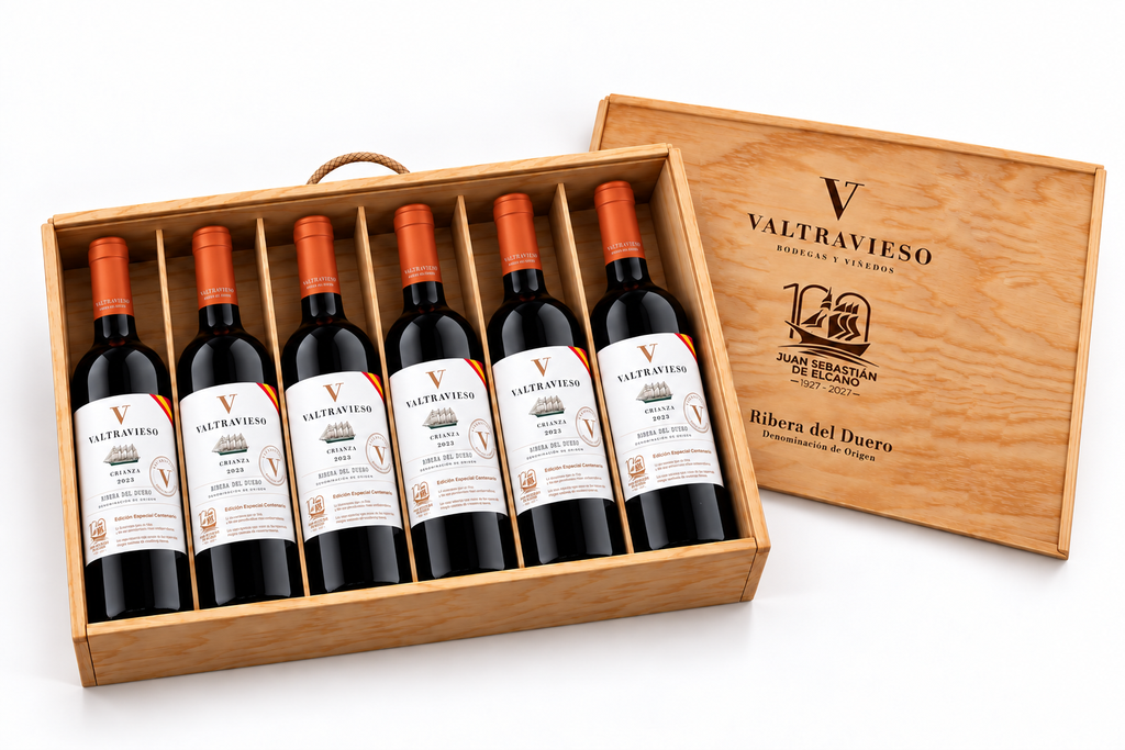 Valtravieso Crianza 0,75L 6 botellas madera Centenario JSE