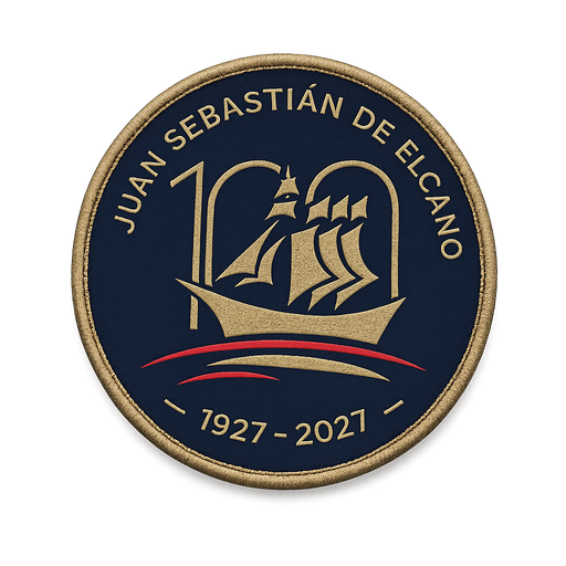 [CJSE115] Parche Bordado Centenario Juan Sebastián de Elcano 90 mm