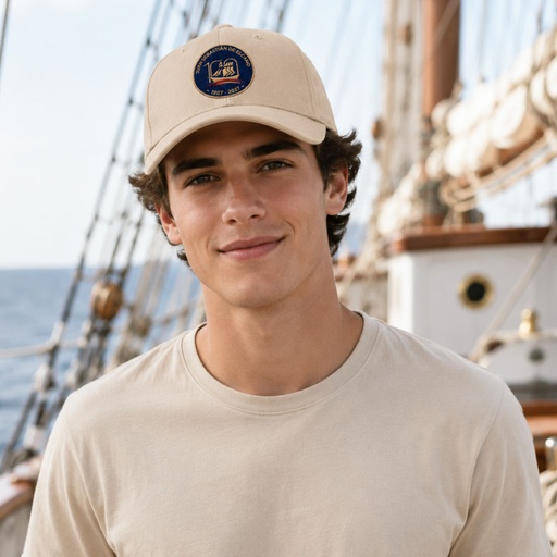 [CJSE175] Gorra Beige Emblema Circular Centenario J.S. de Elcano