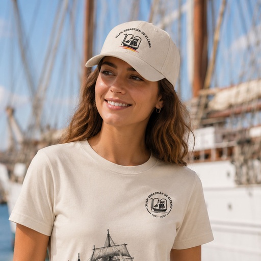 [CJSE174] Gorra Beige Logo Frontal Centenario Buque Escuela Elcano