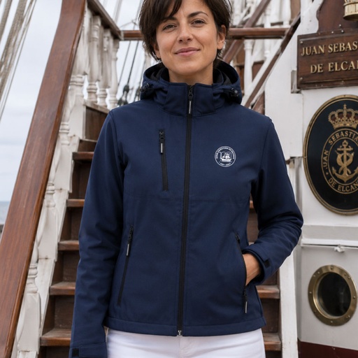 [CJSE186] Chaqueta Softshell Marino Mujer Centenario Elcano